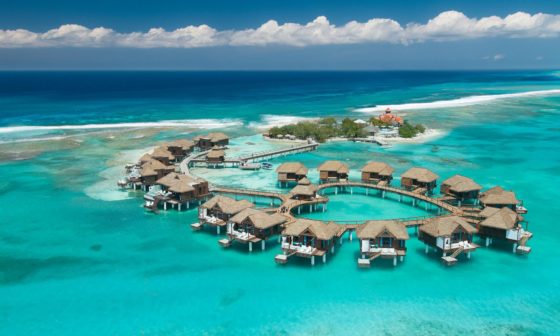 aerial over the water suites